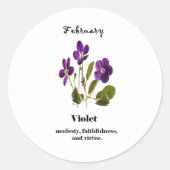 violet geboortebloem sticker (Voorkant)