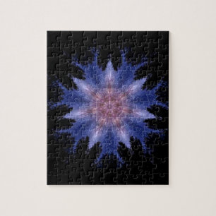 Violet geometrische ster zwarte hemel puzzel