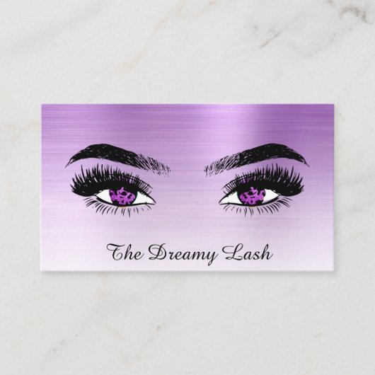 *~* VIOLET Glitter Lashes QR Brows Extensions Visitekaartje (Voorkant)