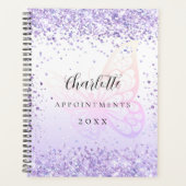 Violet glitter vlinder 2024 planner (Voorkant)