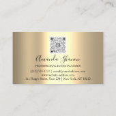 Violet Gold Flowers Logo Event Planner QRCode Visitekaartje (Achterkant)