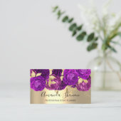 Violet Gold Flowers Logo Event Planner QRCode Visitekaartje (Staand voorkant)