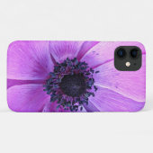 Violet Gras Anémone Floral Apple iPhone 11 Coque (Dos (Horizontal))