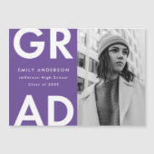 Violet | Gras Grad Photo Faire-part Graduation (Devant)