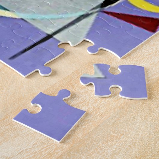 Violet-groene, kleurrijke abstracte illustraties legpuzzel (Zijkant)