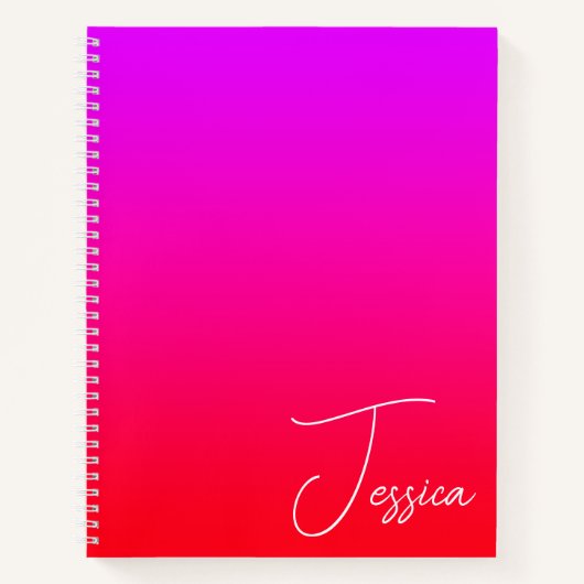 Violet Heet Roze en Rood Ombre Notitieboek (Voorkant)