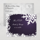 violet hiver Mariage carte rsvp (Devant / Derrière)