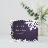 violet hiver Mariage carte rsvp (Debout devant)