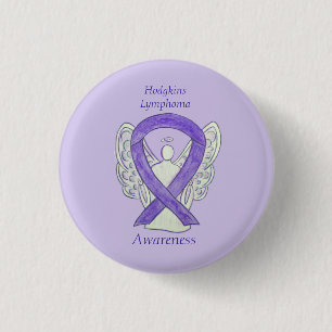 Violet Hodgkins Lymphoma Ribbon Angel Pins Ronde Button 3,2 Cm