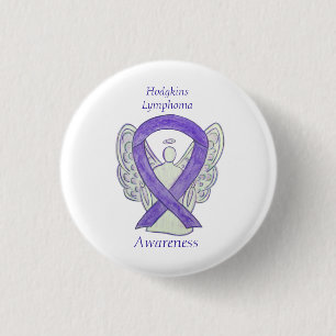 Violet Hodgkins Lymphoma Ribbon Angel Pins Ronde Button 3,2 Cm