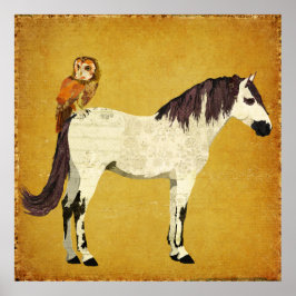 Violet Horse en Owl Poster