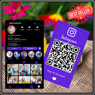 Violet Huishoudelijke Instagram Sociale QR Visitekaartje
