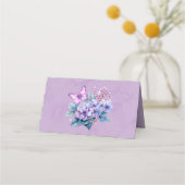 Violet Hydrangea Bloemen Vlinder Trouwtafel (Achterkant)