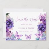 Violet Hydrangea vlinder Bewaar de datumkaarten Kaart (Voorkant)