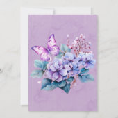Violet Hydrangea Vlinderkaarsen Vrijgezellenfeest Kaart (Achterkant)