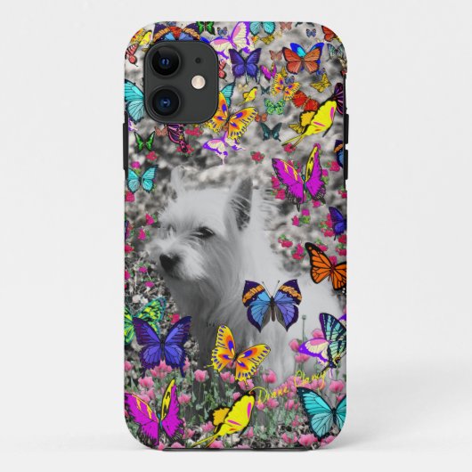 Violet in Butterflies - White Westie Dog Case-Mate iPhone Case (Achterkant)