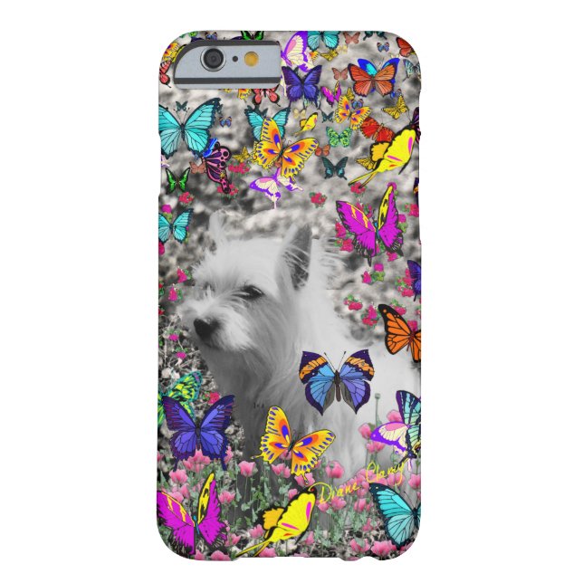 Violet in Butterflies - White Westie Dog Case-Mate iPhone Case (Achterkant)
