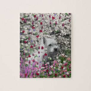 Violet in Flowers - White Westie Dog Legpuzzel