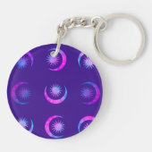 Violet Indigo Purple Moon & Sun Zen Sleutelhanger (Achterkant)