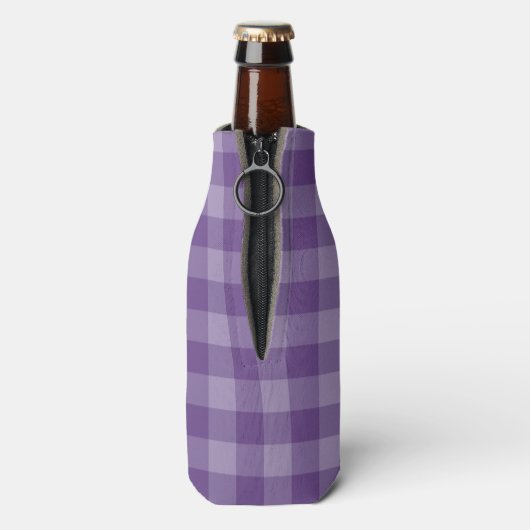 Violet ingecheckte achtergrond flesjeskoeler (Fles Achterkant)