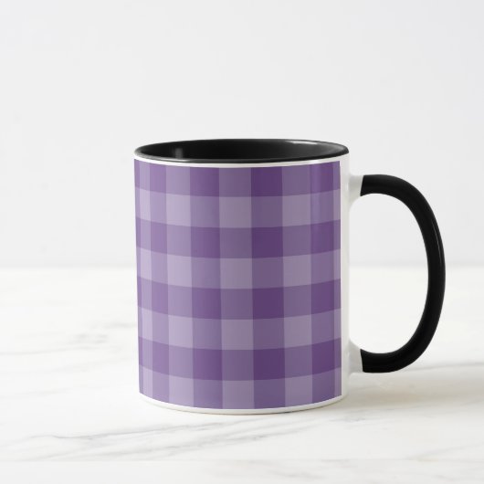 Violet ingecheckte achtergrond mok (Rechts)