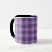 Violet ingecheckte achtergrond mok (Voorkant links)