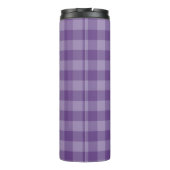 Violet ingecheckte achtergrond thermosbeker (Achterkant)