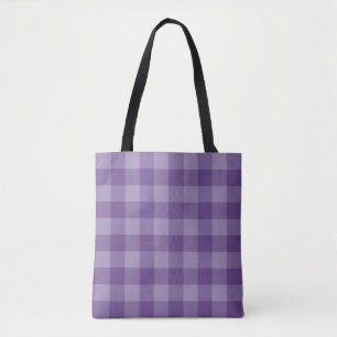 Violet ingecheckte achtergrond tote bag