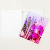 Violet jaune Tulipe rose Nom Monogramme Titre Anné (Devant avec enveloppe)