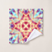 violet jaune Turquoise rouge géométrique marocain (Gant de toilette)