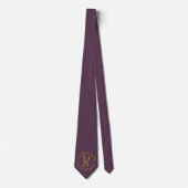 Violet (JTC) Kleur Monogrammed Groomsmen Stropdas (Voorkant)