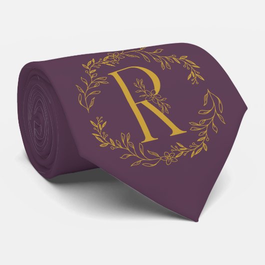 Violet (JTC) Kleur Monogrammed Groomsmen Stropdas (Opgerold)