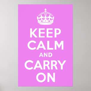 Violet kalm houden en doorgaan poster