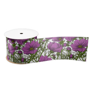Violet kosmos bloemen lint