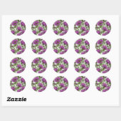 Violet kosmos bloemen ronde sticker (Vel)