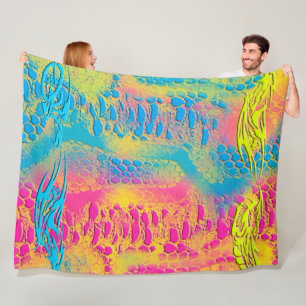VIOLET LACE - digitaal - fractale kunst - Fleece Deken