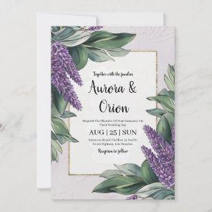 violet lavande et eucalyptus invitations de mariag