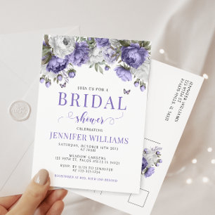 Violet lavande nuptiale invitation budget douche