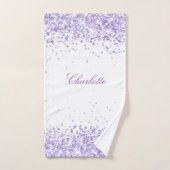 Violet lavande parties scintillant poussière blanc (Serviette à main)