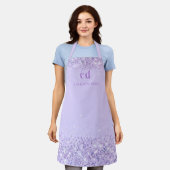 Violet lavendel monogram initialen schort (Gedragen)