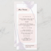 Violet Lavendel & Peach Kleur Gast Naam Diner Menu (Voorkant / Achterkant)