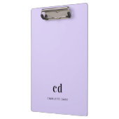 Violet lavender monogram initiaal naam klembord (Links)