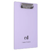 Violet lavender monogram initiaal naam klembord (Rechts)