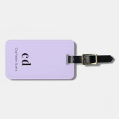 Violet lavender name elegant modern initiaal bagagelabel (Voorkant horizontaal)