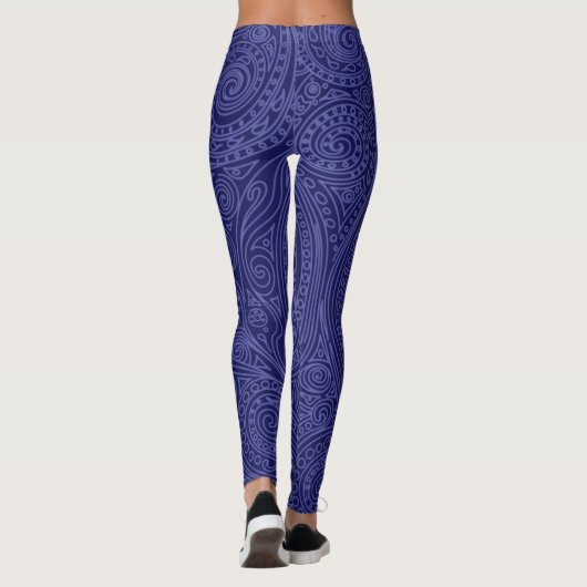 Violet & lavender Spiral Pattern Leggings (Achterkant)