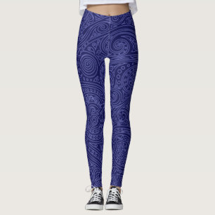 Violet & lavender Spiral Pattern Leggings