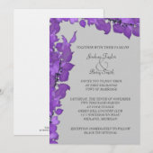 Violet Leaves Wedding Invitations Kaart (Voorkant / Achterkant)