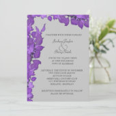 Violet Leaves Wedding Invitations Kaart (Staand voorkant)
