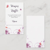 Violet Lente Kleurrijke Vlinders Luier Raffle Informatiekaartje (Voorkant / Achterkant)