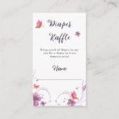 Violet Lente Kleurrijke Vlinders Luier Raffle Informatiekaartje (Voorkant)